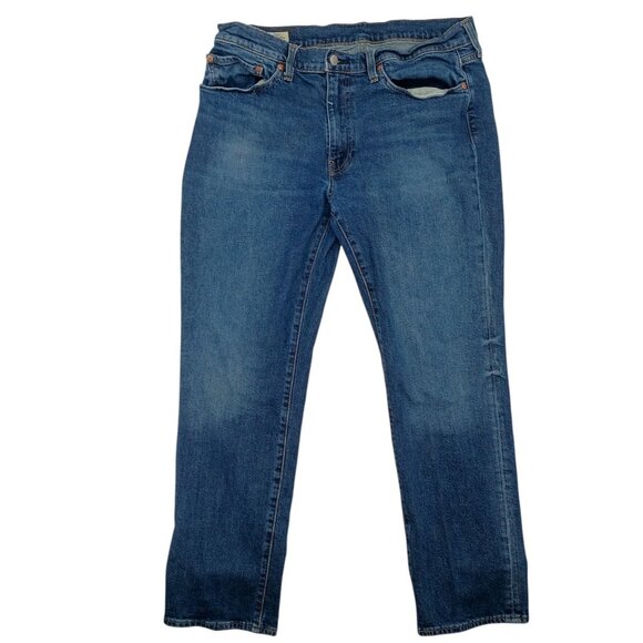 Levis Premium 514 Jeans Mens 36x30 Blue Denim Straight Leg Waterless Stretch - Picture 1 of 8